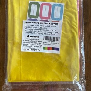 New Set of 4 Stretchable Book Covers + 6 Labels Fits Up To 10 x 12.5” Books